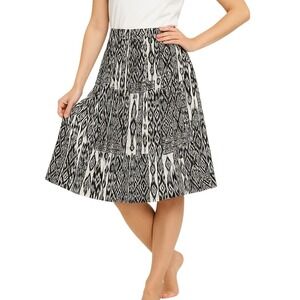 Alfred Dunner Skirt XL Black White‎ Summer In The City Lined Pull On Urban Chic